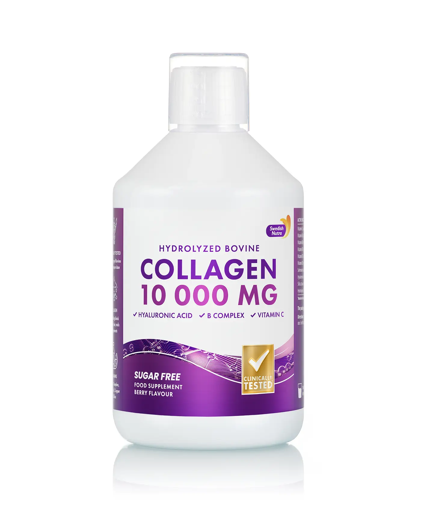 Colagen lichid hidrolizat 10000mg acid hialuronic 50mg biotina 5000mcg cupru siliciu vitamina c b5 b6 b12