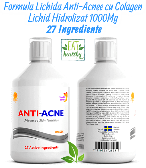 Produs pentru tratamentul acneei cu colagen lichid - formula lichida produsa in suedia - 500ml