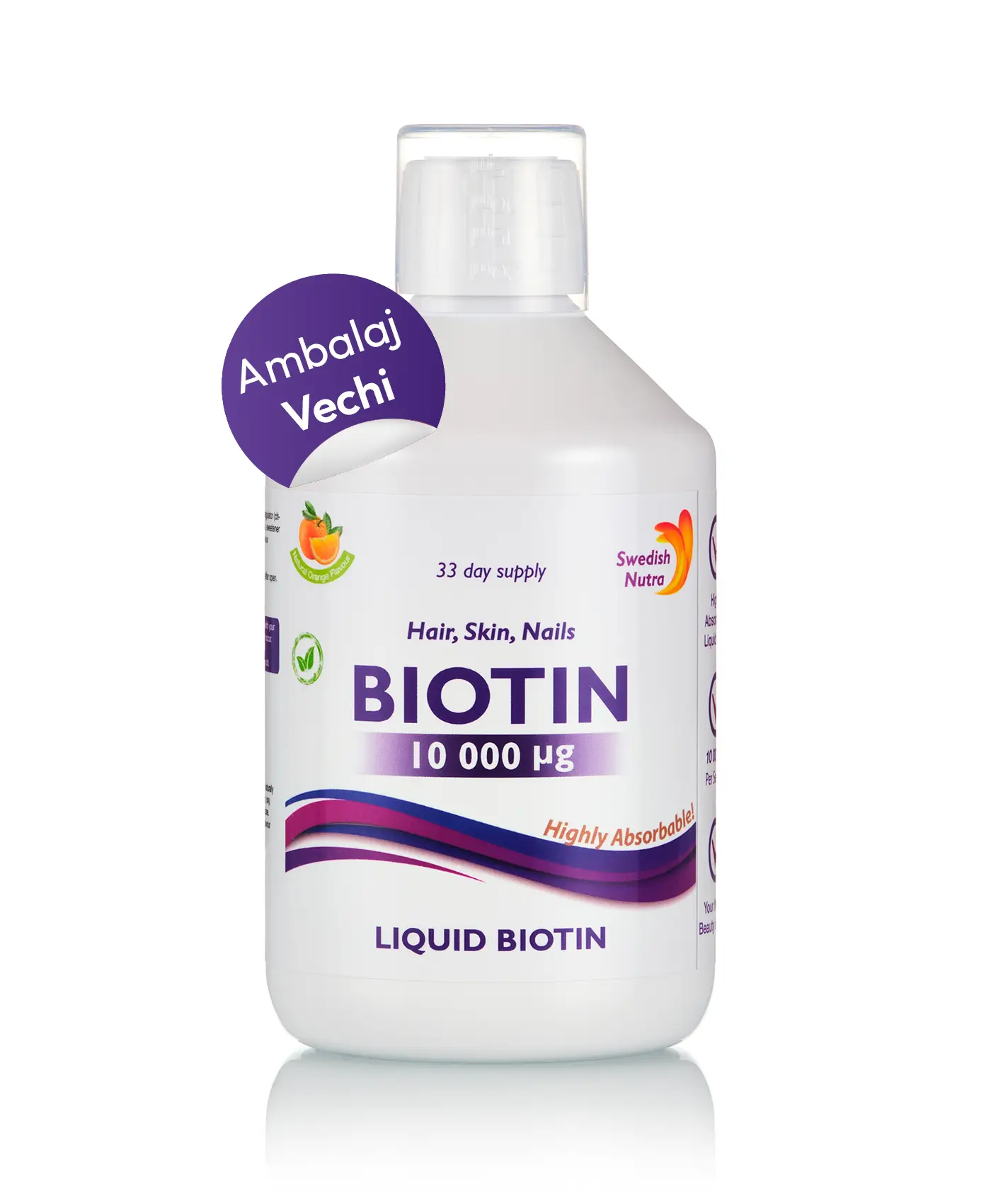 Biotină lichidă 10. 000 mcg - 500ml - ambalaj vechi