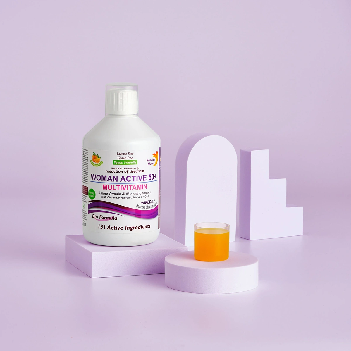 Complex-multivitamine-lichide-woman-50-cu-131-ingrediente-active Multivitamine lichide woman active 50+ pentru femeile peste 50 ani cu 131 ingrediente: vitamine + minerale + aminoacizi + bio active life blend + areds 2 – produs vegan