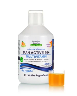 Multivitamine lichide man active 50+ pentru bărbați peste 50 ani cu 131 ingrediente