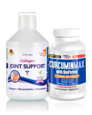Pachet Dureri Articulare - Joint Support - Colagen Lichid Hidrolizat de Tip 1, 2 si 3 cu 5000mg + Curcumin Max