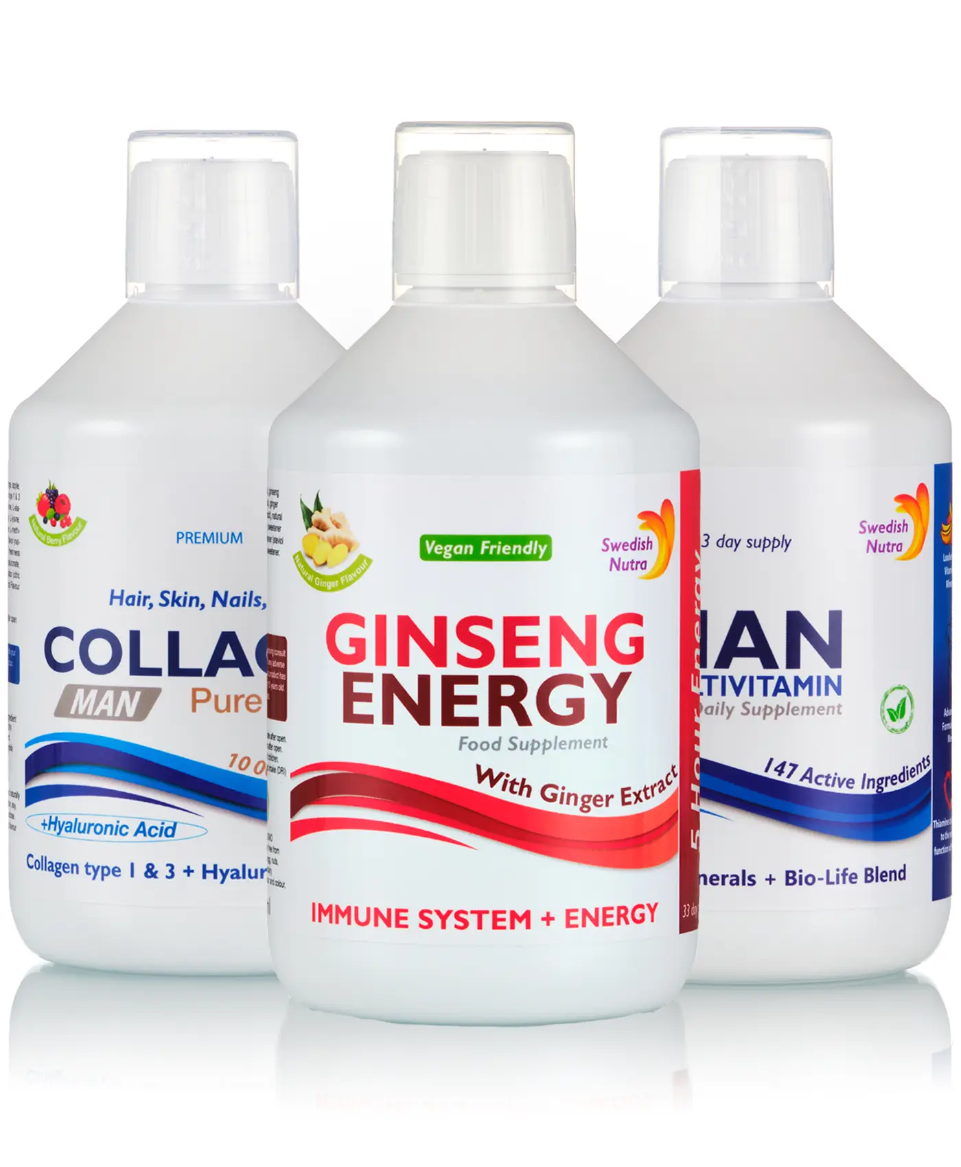 Superpachet energie şi vitalitate bărbaţi – colagen man + ginseng energy + man multivitamin