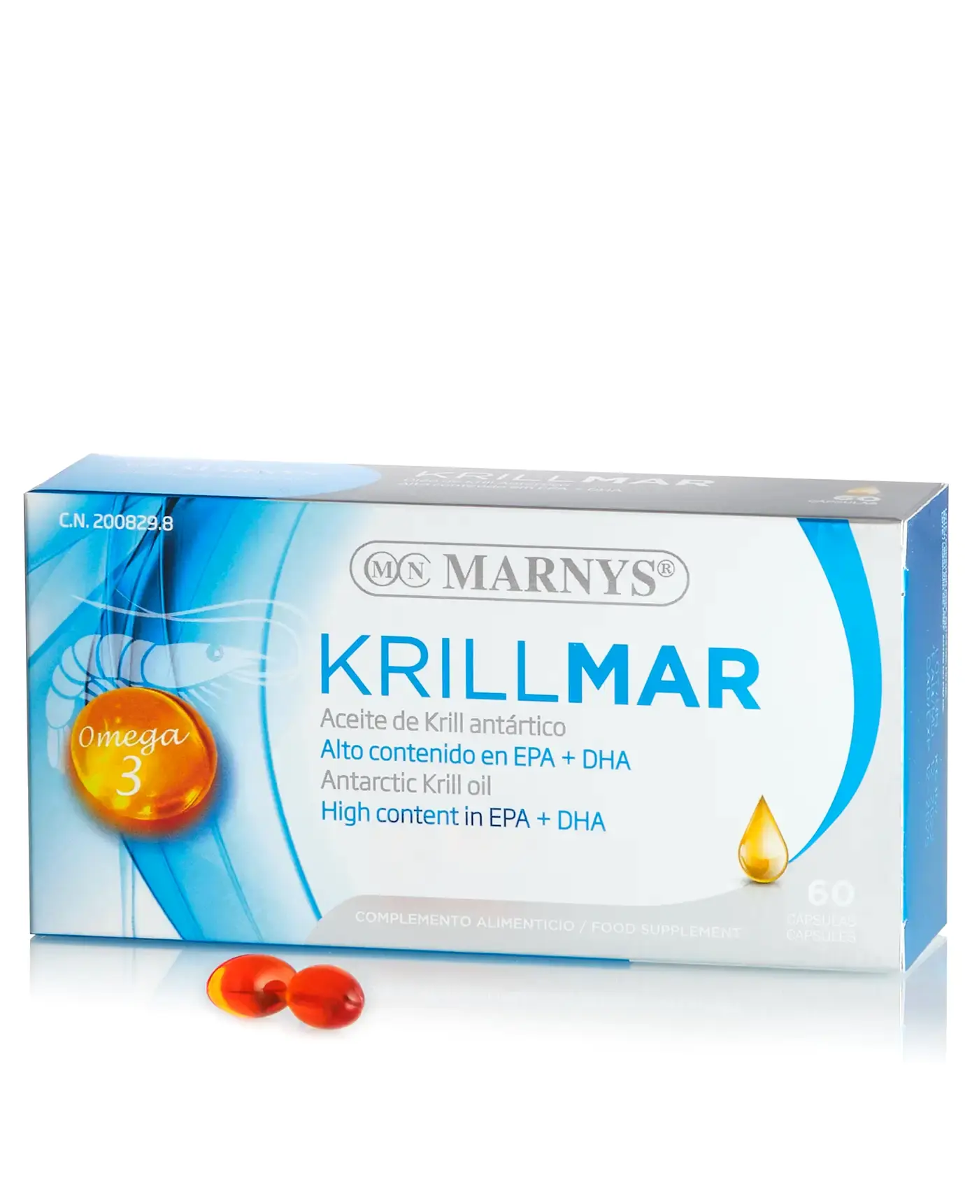 Krillmar – ulei de krill și ulei de pește cu omega 3 pentru colesterol, trigliceride și sistem cardiovascular – 60 gelule