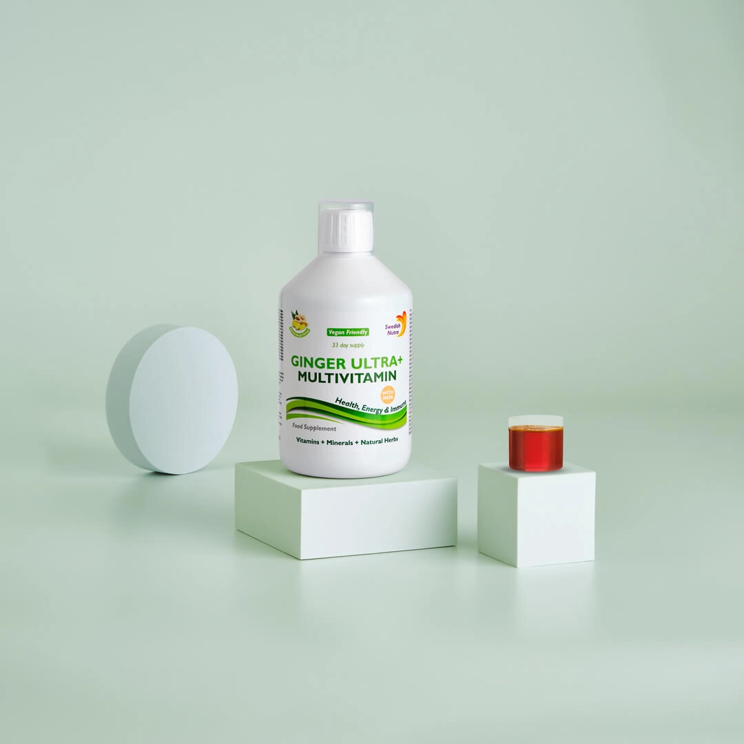 Beneficii-ultra-ginger-multivitamin-fier-din-gama-swedish-nutra Ginger ultra+ multivitamine, minerale, verdețuri, fructe + fier cu 54 ingrediente active – detoxifiere, energie, imunitate