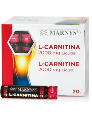 L-carnitină lichidă 2000 mg pentru arderea grăsimilor și sistem muscular, 100% vegan – 20 fiole