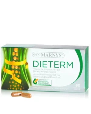Dieterm complex pentru slăbire cu 4 ingrediente active - ceai roșu, portocal amar, oțet din cidru de mere și crom - vegan – 60 capsule