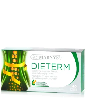 Dieterm complex pentru slăbire cu 4 ingrediente active - ceai roșu, portocal amar, oțet din cidru de mere și crom - vegan – 60 capsule