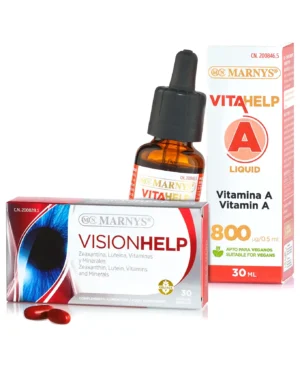 Pachet pentru îmbunătățirea vederii: visionhelp + vitamina a lichidă