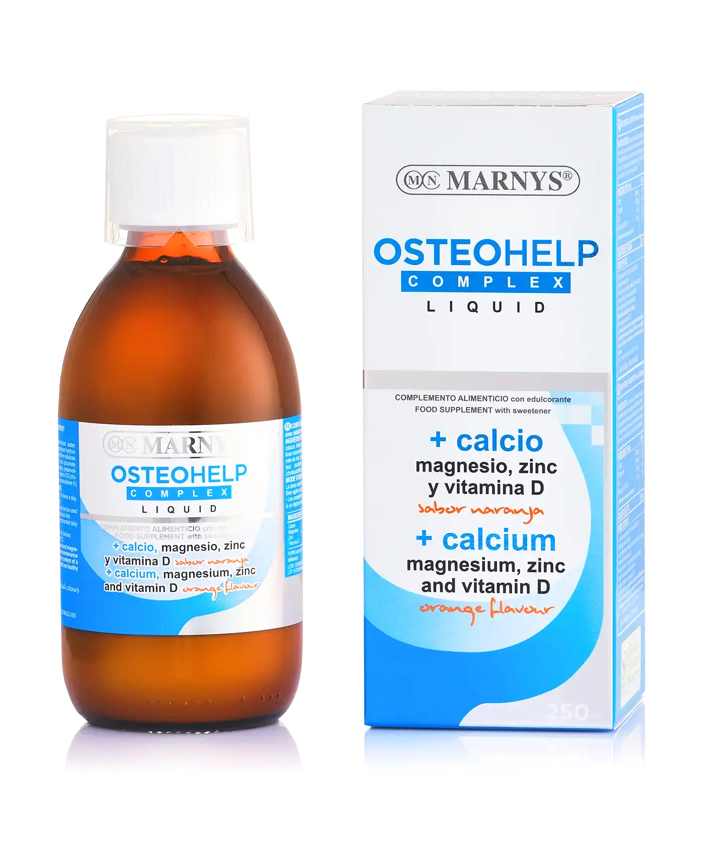 Osteohelp complex lichid – calciu + magneziu + zinc + vitamina d3 – oase puternice, densitate osoasă – sticlă cu 250 ml