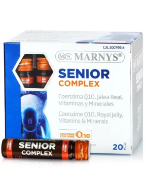 Senior complex – coenzima q10 cu 110mg + lăptișor de matcă + vitamine + minerale - pentru energie, vitalitate și imunitate odată cu înaintarea în vârstă – 20 fiole