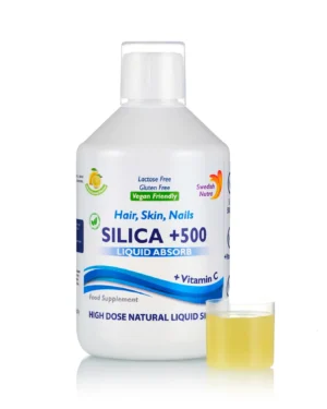 Siliciu lichid 500 mg produs vegan – sticlă cu 500 ml