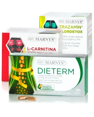 Super-pachet accelerare metabolism, curățare intestinală și detoxifiere: l-carnitină + dieterm + trazamin clordetox