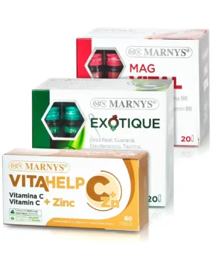 Super-Pachet Energie, Vitalitate, Reducerea Oboselii, Imunitate: Exotique Fiole + MagVital + Vitamina C+Zinc Vitahelp
