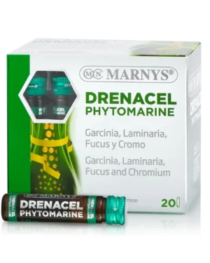 Drenacel phytomarine cu garcinia cambogia + fucus + laminaria + crom pentru accelerarea metabolismului și normalizarea proceselor glandei tiroide – produs vegan – 20 fiole