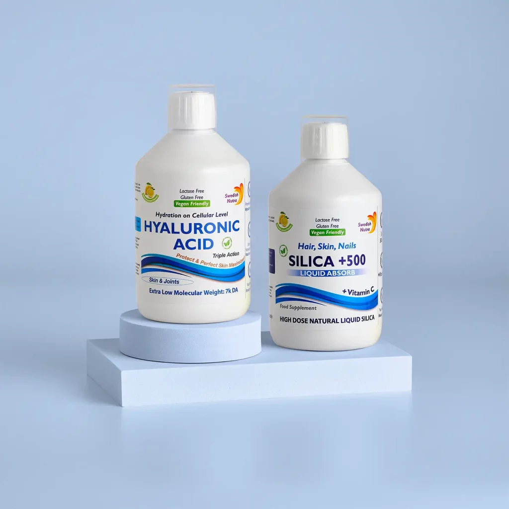 Pachet întinerire 100% vegan – acid hialuronic molecular + siliciu lichid Pachet întinerire 100% vegan – acid hialuronic molecular + siliciu lichid