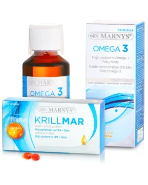 Pachet reducere colesterol și trigliceride: krillmar + omega 3 lichid din pește