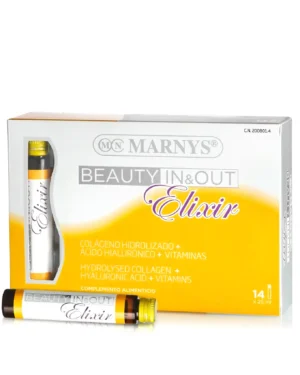 Beauty in & out elixir – colagen hidrolizat tip 1 cu 5000 mg + acid hialuronic + semințe de struguri + biotină + vitamine + minerale – 14 fiole