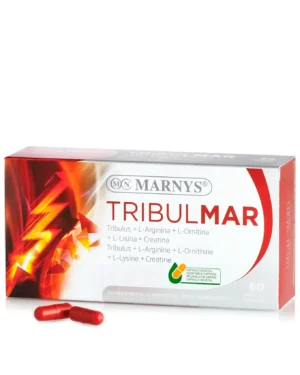 Tribulmar cu tribulus + l-arginină + l-lizină + l-ornitină + creatină pentru dezvoltarea masei musculare, vitalitate și performanțe fizice – 60 capsule vegetale