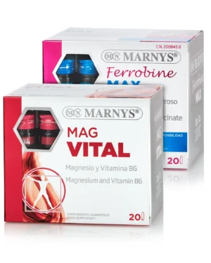 Pachet pentru reducerea oboselii și întărirea organismului: magvital + ferrobine max