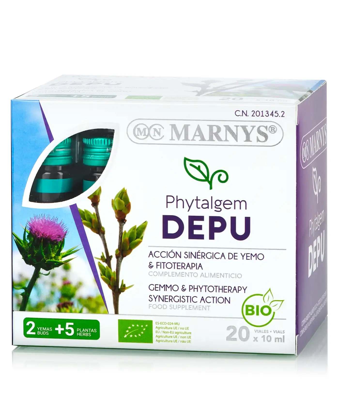 Phytalgem depu - complex cu 7 plante pentru eliminarea toxinelor din organism - produs bio - 20 fiole