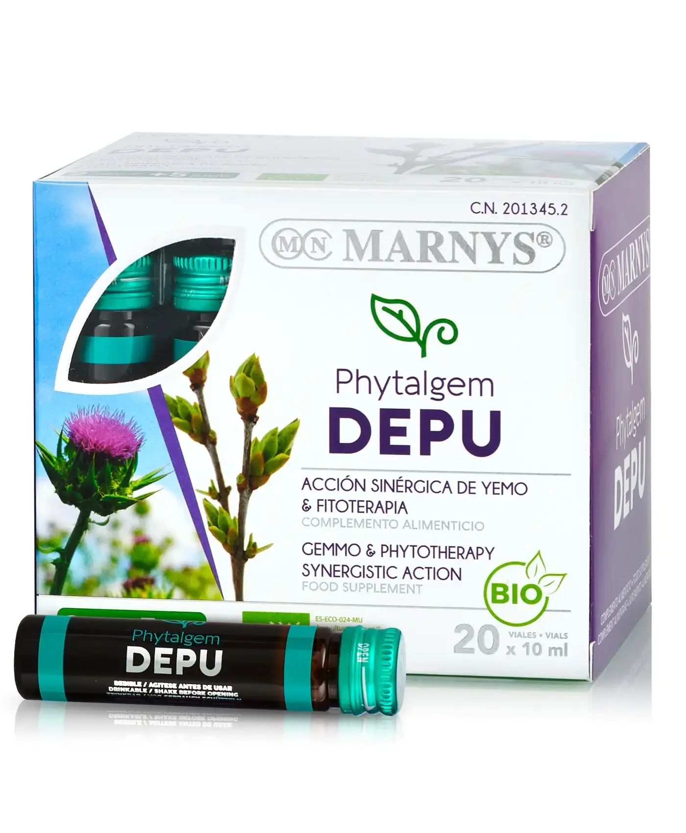 Phytalgem depu - complex cu 7 plante pentru eliminarea toxinelor din organism - produs bio - 20 fiole