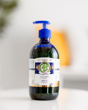 Ulei de jojoba 100% natural pentru toate tipurile de piele – produs vegan – sticla cu 500 ml