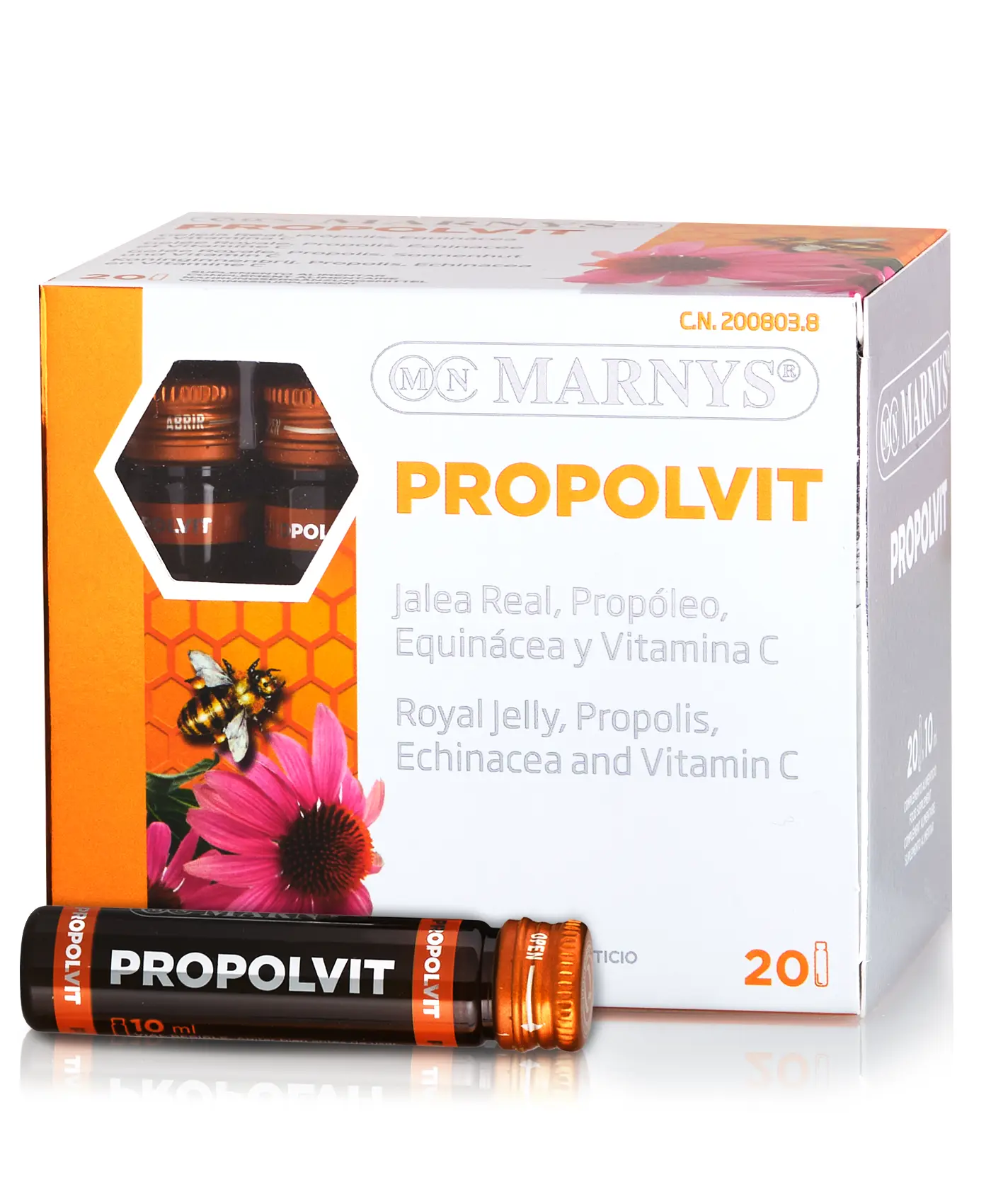 Propolvit + laptisor de matca, propolis, echinaceea si vitamina c pentru imunitate si energie – produs bio – 20 fiole