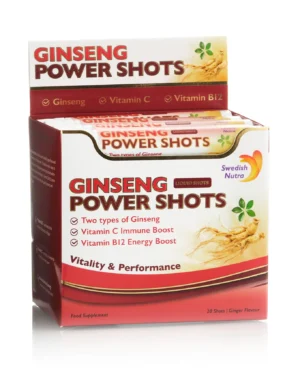 Ginseng power shots cu ginseng siberian + panax ginseng + ghimbir + vitamine – energie si vitalitate – produs vegan