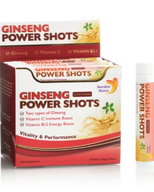 Ginseng power shots, pentru stimulare a functiei cognitive, sustine libidoul si imbunatateste functiile sexuale.