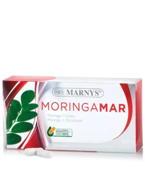 Moringamar cu extract de moringa + picolinat de crom pentru mentinerea nivelului normal de glucoza din sange, echilibru hormonal si digestie – produs vegan – 60 de capsule