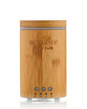Difuzor aromaterapie cu ultrasunete din bambus, marnys cu lumini led și funcție temporizator, 12w, 150ml