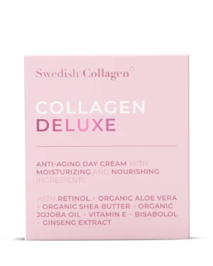 Crema de zi colagen deluxe cu retinol, acid hialuronic, colagen marin, vitamina e, unt de shea, ulei de jojoba si aloe vera