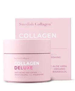 Crema de zi colagen deluxe cu retinol, acid hialuronic, colagen marin, vitamina e, unt de shea, ulei de jojoba si aloe vera