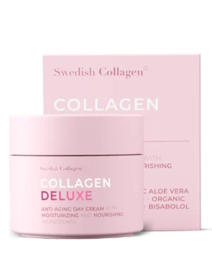 Crema de zi colagen deluxe cu retinol, acid hialuronic, colagen marin, vitamina e, unt de shea, ulei de jojoba si aloe vera