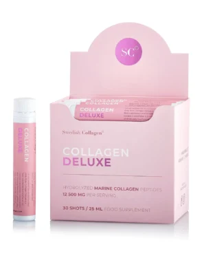 Colagen Deluxe – 30 Shots – Colagen Marin Hidrolizat Lichid Tip 1 si 3 cu 12.500 mg + Acid Hialuronic 75 mg + Biotina 5000 mcg + MSM 125 mg + Zinc + Siliciu + Vitamine