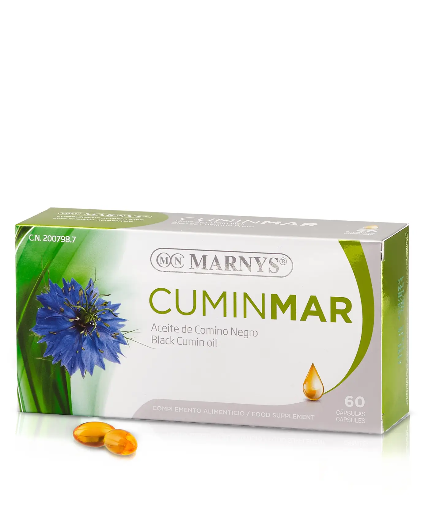 Cuminmar – supliment premium cu ulei de chimen negru, continut bogat de omega 6 si timochinona pentru sanatatea inimii, a sistemului respirator, digestiv si bunastare generala – 60 capsule soft gel