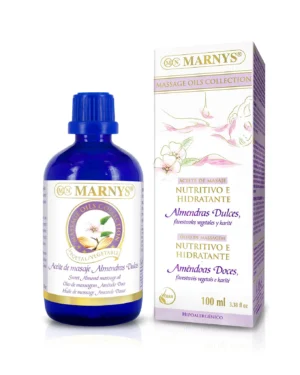 Ulei de masaj reparator cu migdale dulci + shea pentru piele uscata si iritata – 100% organic – sticla cu 100 ml