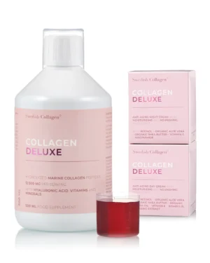 Pachet deluxe radiance cu colagen deluxe 500ml + pachet creme retinol zi si noapte