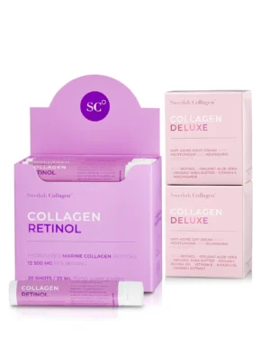 Pachet retinol power cu colagen retinol 20 fiole + pachet creme retinol zi si noapte