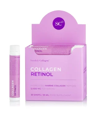 Colagen retinol - 30 shots - colagen marin hidrolizat lichid tip 1 si 3 cu 12. 500 mg + retinol 800 mcg + acid hialuronic 75 mg + biotina 5000 mcg + msm 125 mg + zinc 10 mg + siliciu 25 mg + vitamine