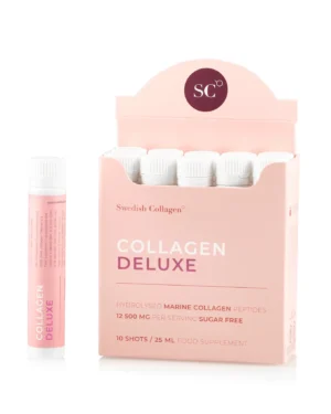 Colagen deluxe 10 shots travel pack – colagen marin hidrolizat lichid cu 12. 500 mg la doza zilnica + acid hialuronic + biotina + msm + zinc + siliciu + vitamine – usor de transportat si administrat