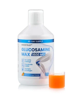 Essentials 100 - glucosamine max cu glucozamina 1600 mg + condroitina 100 mg + msm 100 mg + colagen hidrolizat + acid hialuronic 10 mg + vitaminele a, c, d3 si b12 – formula pentru articulatii, cartilaje, oase, tendoane – sticla cu 500 ml