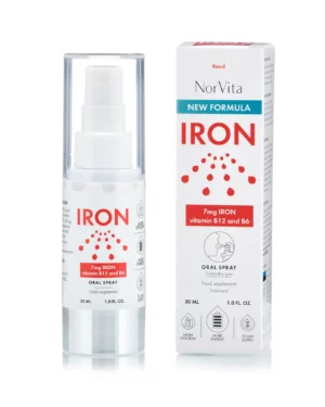 Fier sub Forma de spray oral cu 7 mg + Vitamina B6 + Vitamina B12 pentru anemie, sistem imunitar si sistem nervos – Flacon 30 ml – 75 zile de tratament