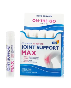 Joint support max 10 shots travel pack – colagen hidrolizat pure peptide de tip 1, 2 si 3 cu 12. 000 mg + acid hialuronic + glucozamina + condroitina + msm + turmeric + vitamina d3 + seleniu pentru oase, dureri articulare si mobilitate