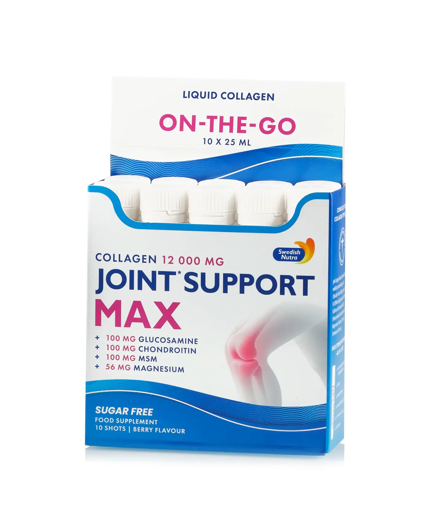 Joint support max 10 shots travel pack – colagen hidrolizat pure peptide de tip 1, 2 si 3 cu 12. 000 mg pentru oase, dureri articulare si mobilitate - cutie