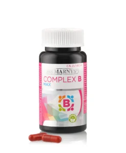 Complex b max cu 8 vitamine (b1, b2, b3, b5, b6, b7, b9, b12) + colina + inozitol pentru energie, inima, creier si imunitate – produs vegan – 60 capsule