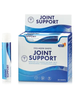 Joint support shots – colagen lichid hidrolizat tip 1, 2 si 3 cu 10. 000 mg + glucozamina + condroitina + msm + turmeric + vitaminele c, d si b12 – cutie cu 20 fiole