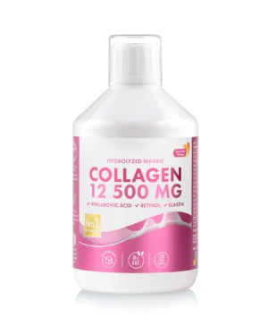 Colagen marin lichid 12. 500 mg cu acid hialuronic, retinol si elastina – sticla 500 ml