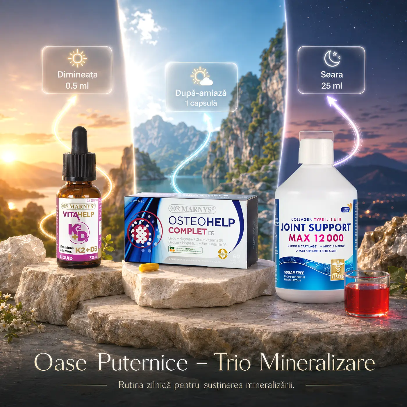 Oase puternice – trio mineralizare administrare Oase puternice – trio mineralizare administrare